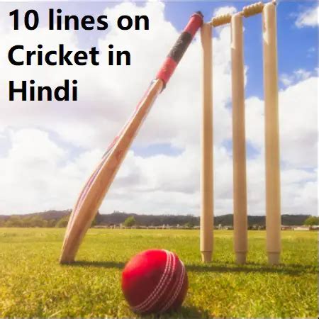 10 lines about cricket in hindi|10 lines on cricket.